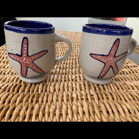 Other - Set of 2 Handmade Pottery Starfish Mugs